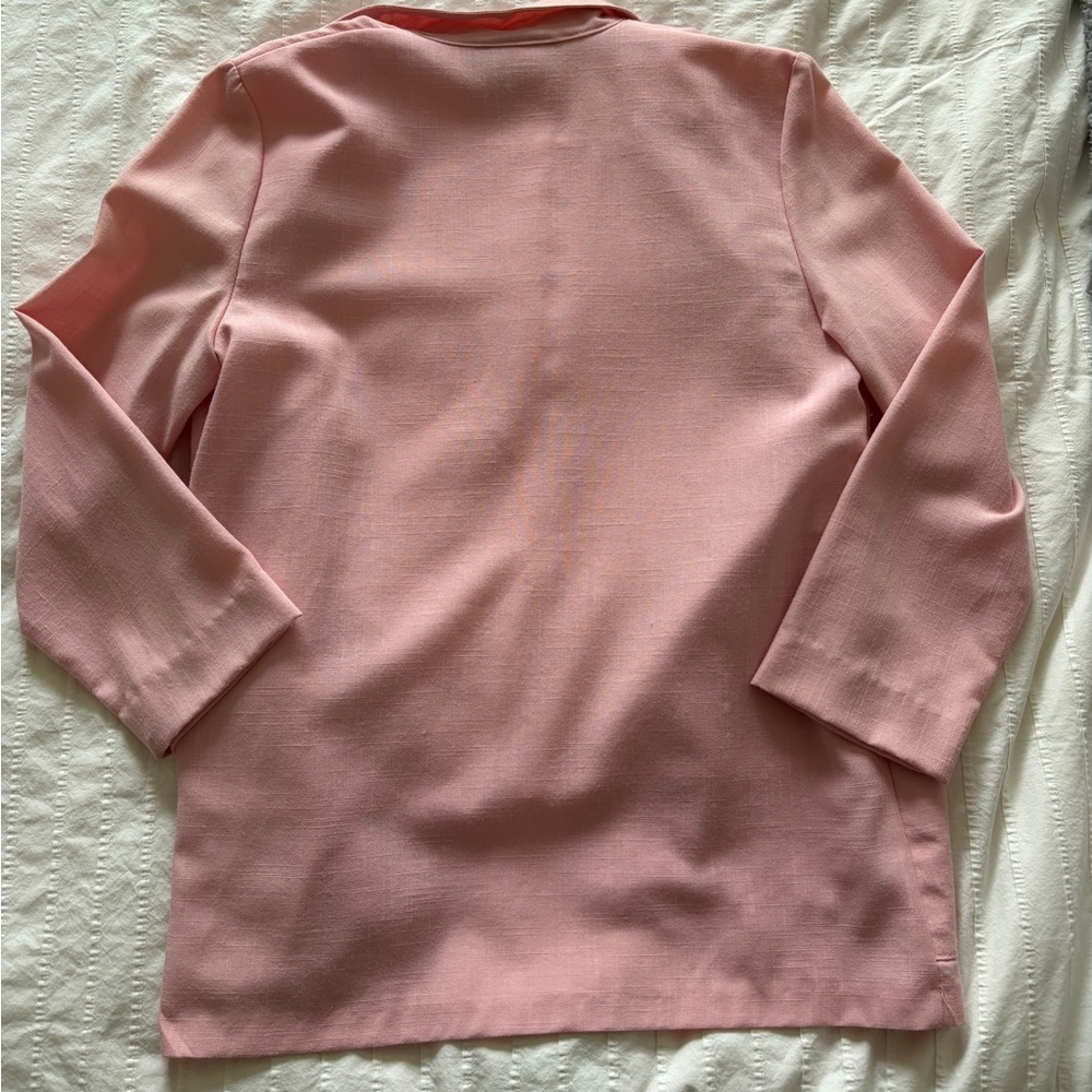 Charming Y2K Pink Women's Linen Blazer - Picture 5 of 5